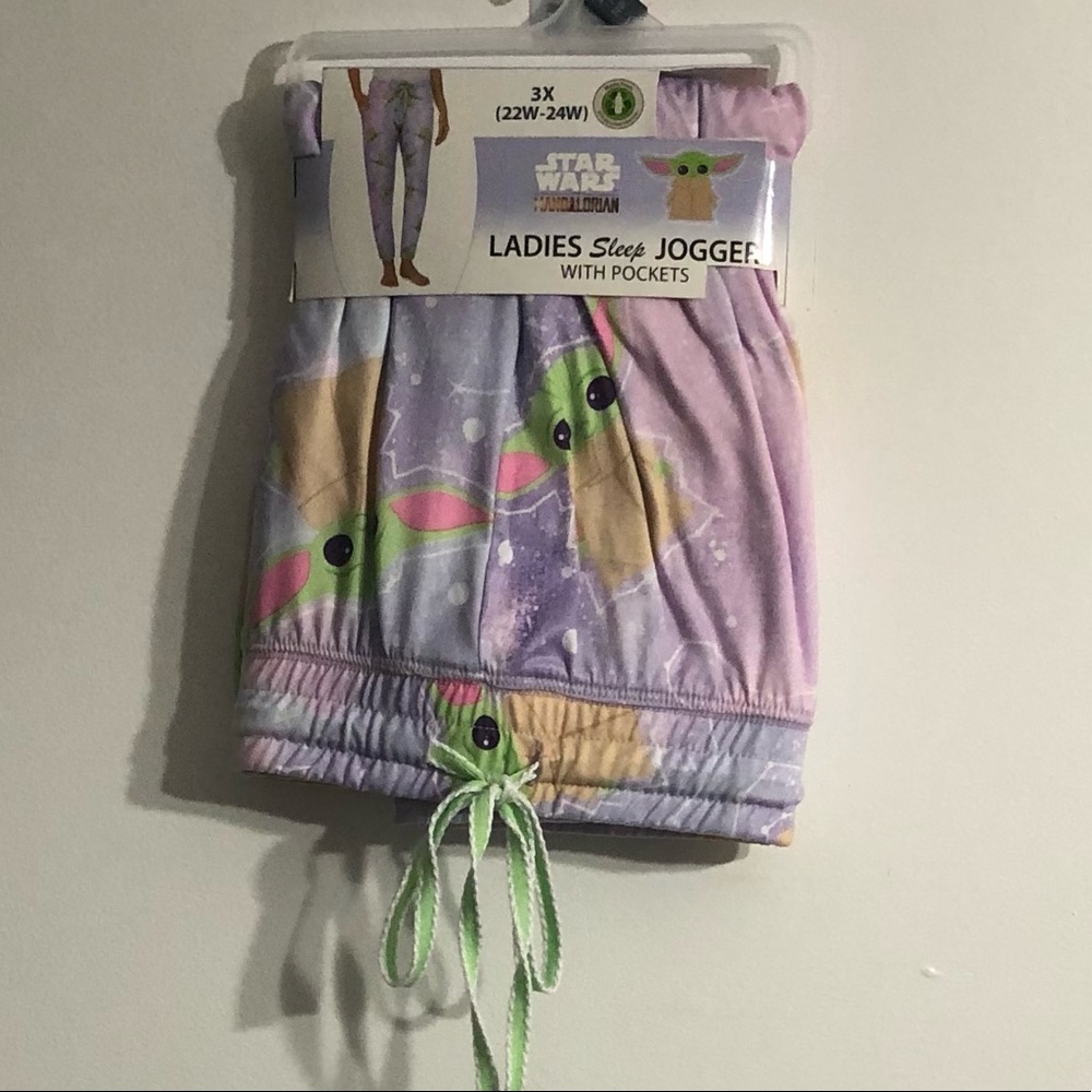 Star Wars Mandalorian Baby Yoda women’s sleeping Jogger purple 3X(22W-24W)